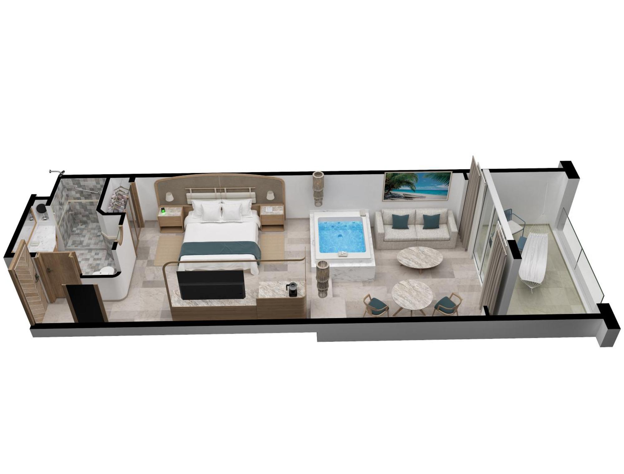 Suite Luna de Miel Superior frente al mar - Cama extragrande